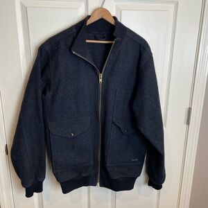 Filson Mackinaw Wool Charcoal Grey Full-Zip Jacket Large